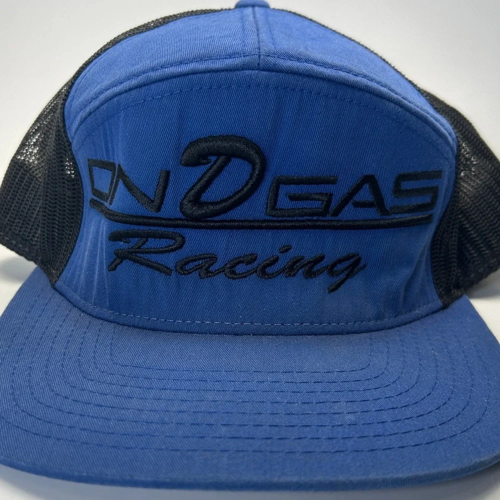 Vintage Richardson 168 On Gas Racing 7 Panel Trucker Snapback Flat Bill Cap RARE